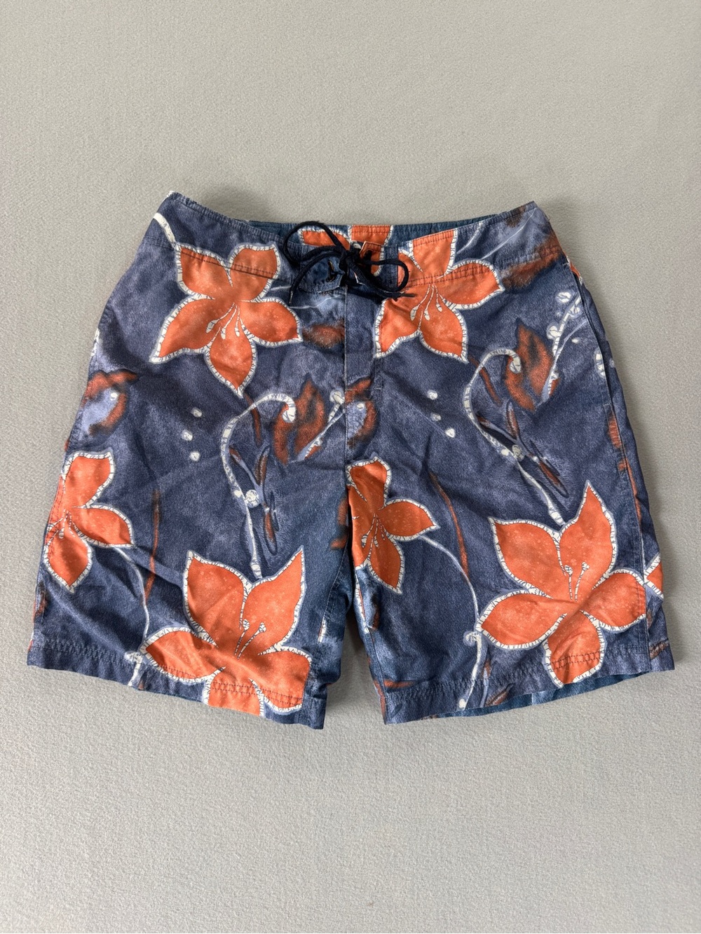 Nautica Navy Blue Swim Shorts with Orange Floral Print